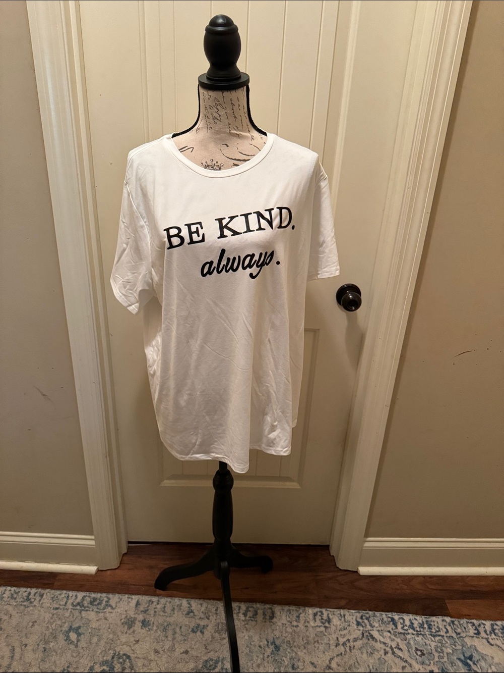 SHEIN White Short Sleeve Tee "BE KIND. always."